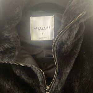 Angel Kiss Black Faux Fur Jacket